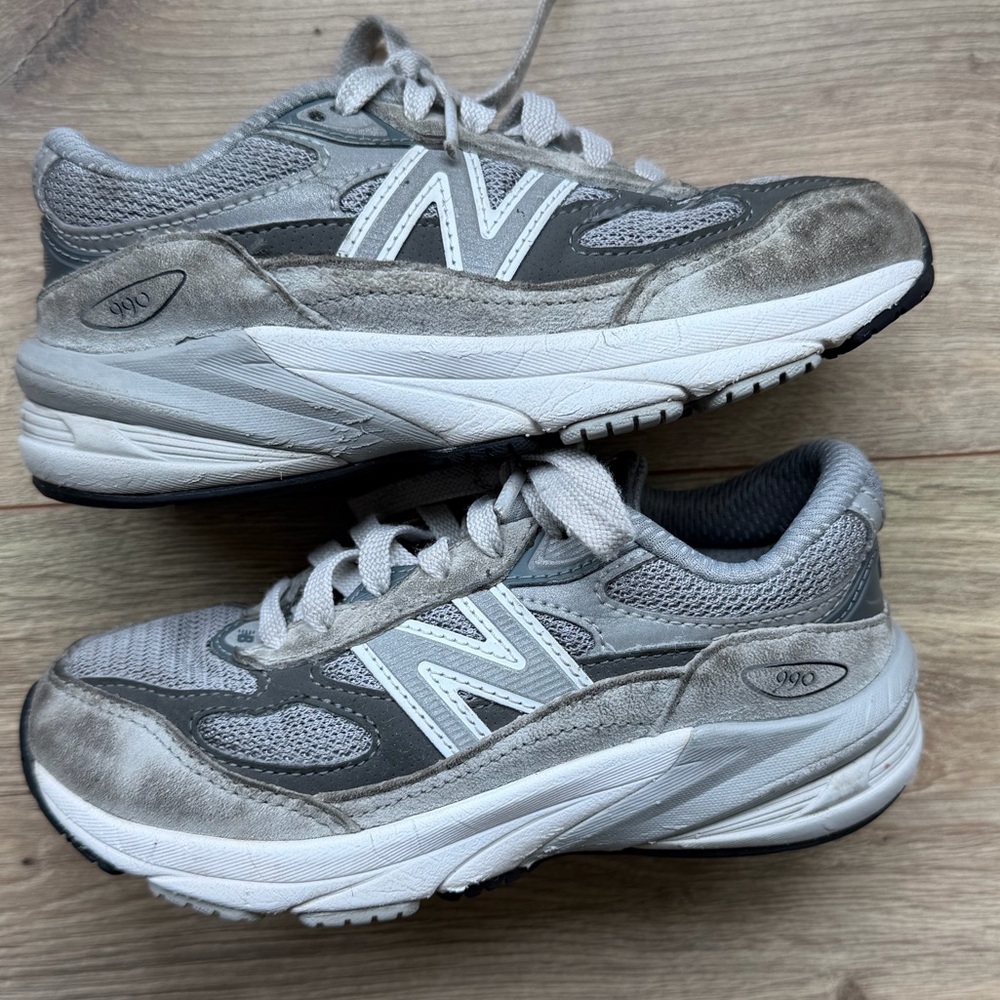 New Balance Gray and White 990 Athletic Sneakers 12C
